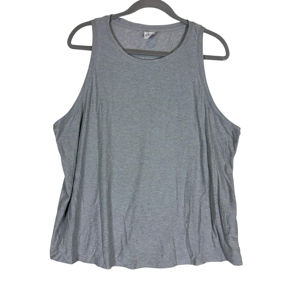 Athletic Works Tank Top Womens XL Gray ButterCore Scoop Neck Stretch Basic